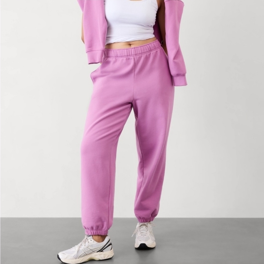 Athleta Forever Fleece High Rise Jogger S Lotus Pink